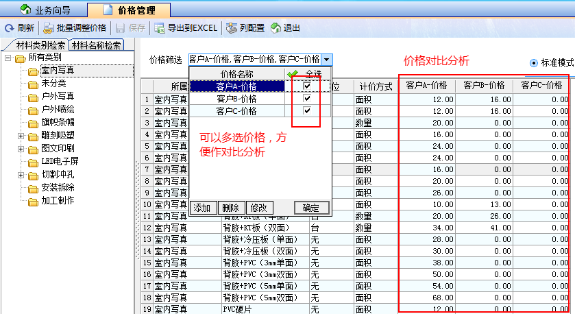 圖3. 飛揚(yáng)動力價格管理之價格對比分析