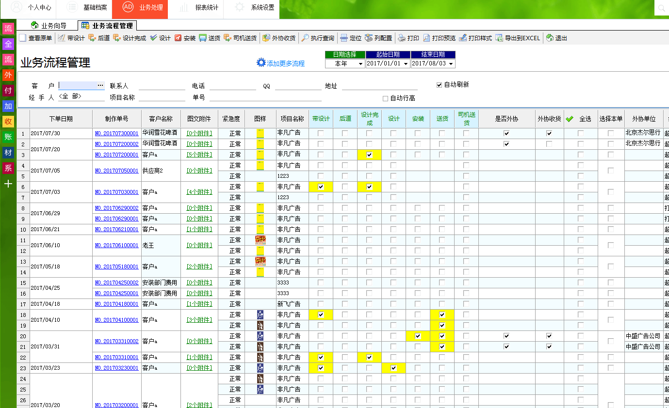 廣告公司管理軟件業(yè)務流程管理